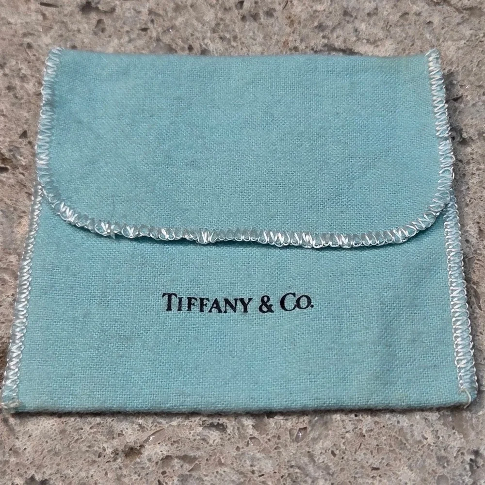 Tiffany & Co‎ Blue Jewelry Pouch Small Fabric Dust Bag w/ Flap Closure